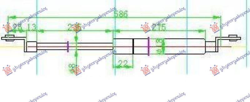 AMORTIZER GEPEK VRATA (586L-100N)