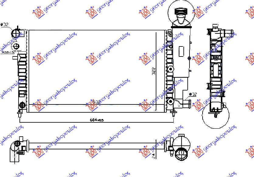 HLADNJAK MOTORA XN/XR RALLY (53x32) (NRF)
