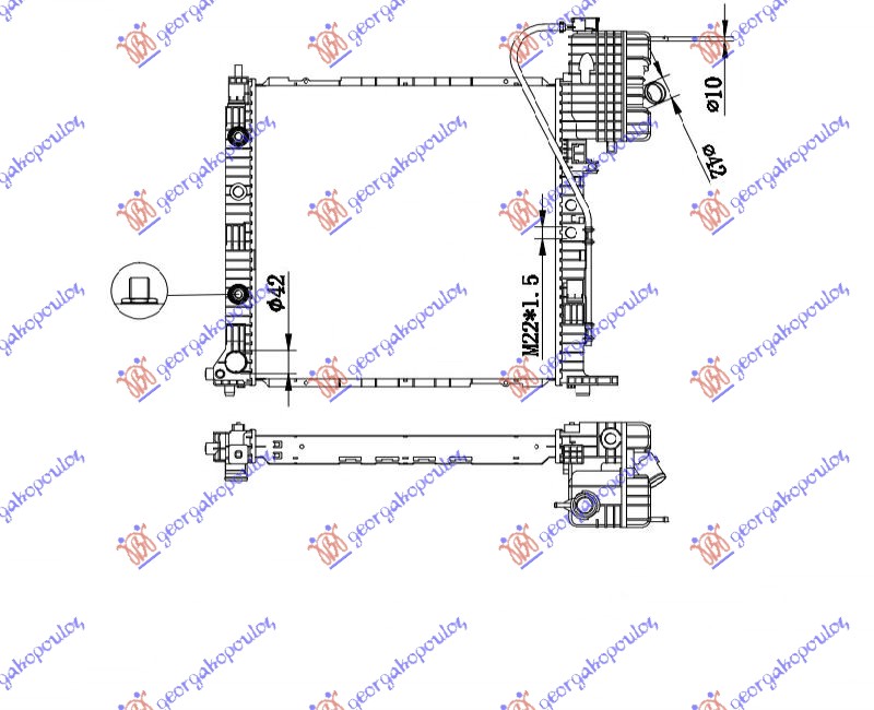 HLADNJAK MOTORA BENZIN/DIZEL (MAN/AUTO) (+AC) (57x56) (NISSENS)