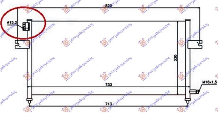 HLADNJAK KLIME 2.4 BENZIN - 2.5 TD (700x320x16) 15.2mm (KOYO)
