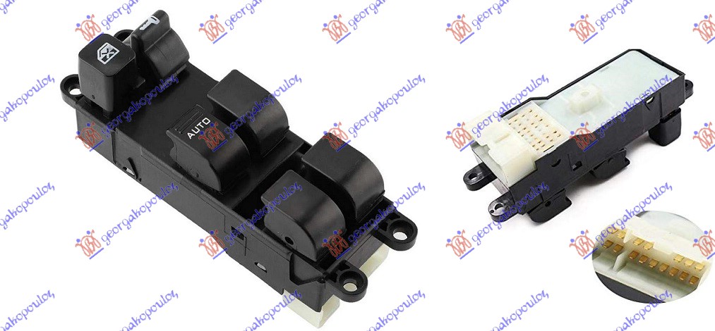 PREKIDAC U PREDNJIM VRATIMA (4 TASTERA) (1 KONEKTOR) (16 PIN) - LEVO