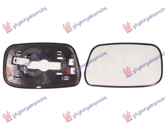 STAKLO RETROVIZORA SA GREJ. KOCKASTO KAC - DESNO