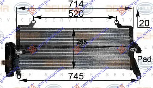 HLADNJAK KLIME 1.1i/1.2i 8V/1.4i 16V (714x255)