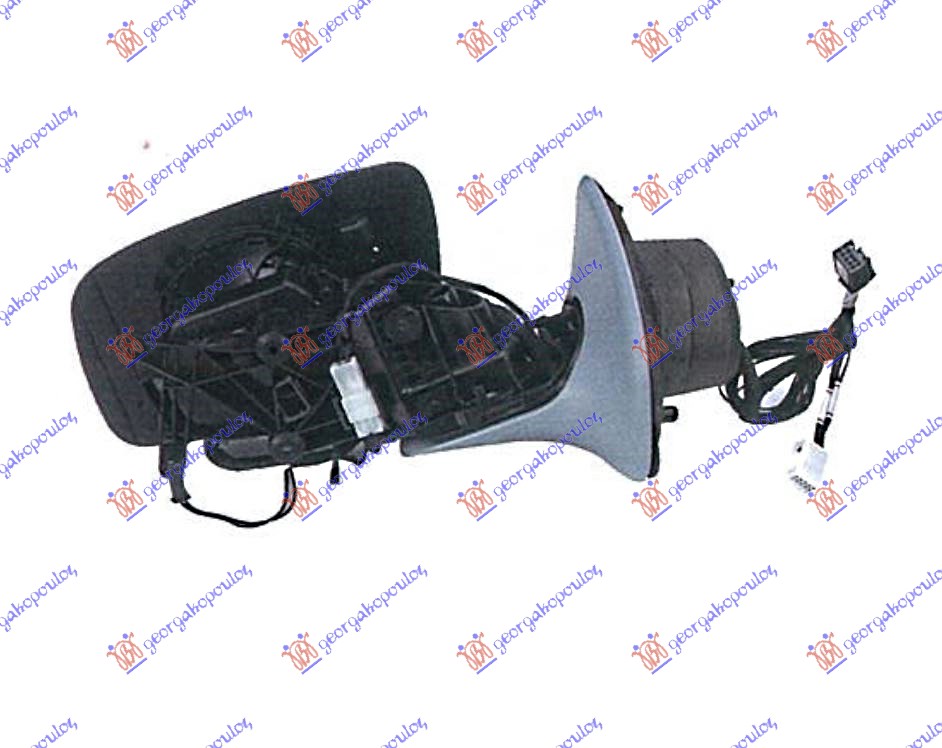 RETROVIZOR (SAMO KUCISTE) SA GREJACEM (MIGAVAC) (MEMORIJA) 06- (A KVALITET) (ASF - DESNO