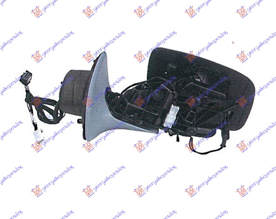 RETROVIZOR (SAMO KUCISTE) SA GREJACEM (MIGAVAC) (MEMORIJA) 06- (A KVALITET) (ASF - LEVO