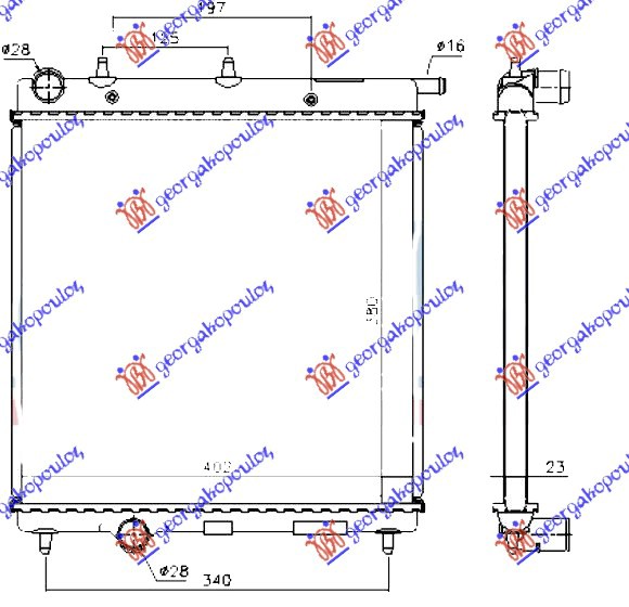 HLADNJAK MOTORA 1.4 HDi DIZEL (380x390) (MAHLE BEHR)