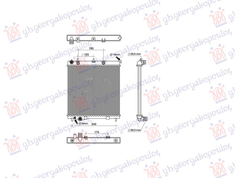 HLADNJAK MOTORA 1.4 BENZIN (AUTO) (380x390) (NRF)