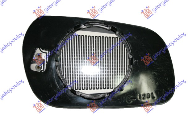 STAKLO RETROVIZORA SA GREJACEM PLAVO -03 (ASFERICNO) - LEVO