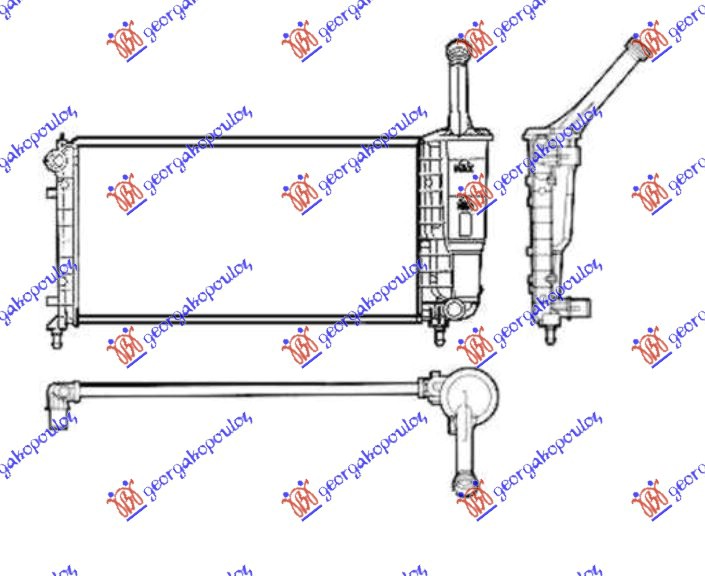 HLADNJAK MOTORA 1.2 8/16V (+/-AC) (58x31.5) (DENSO TIP) (NRF)
