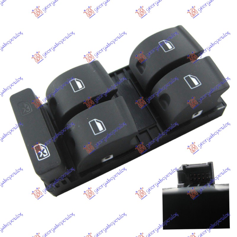 PREKIDAC U PREDNJIM VRATIMA (4 TASTERA) (10 PIN) - LEVO