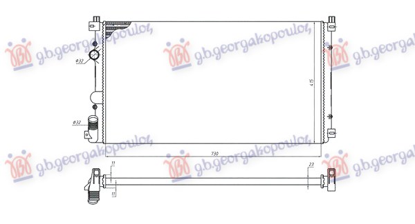 HLADNJAK MOTORA 1.9/2.2/2.5-3.0 dCi DIZEL (+/-AC) (727x389) 03- (NRF)
