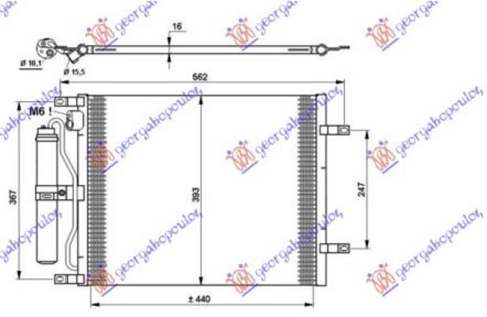 HLADNJAK KLIME 1.5 DCI (490x376x16) (KOYO)