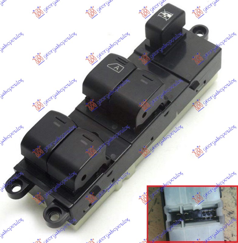 PREKIDAC U PREDNJIM VRATIMA (4 TASTERA) (LEVI AUTO) (12 PIN) - LEVO