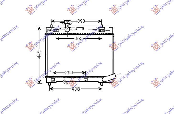 HLADNJAK MOTORA BENZIN 1.33VVT-I (73/74KW) (350x480) 09-11 (KOYO)