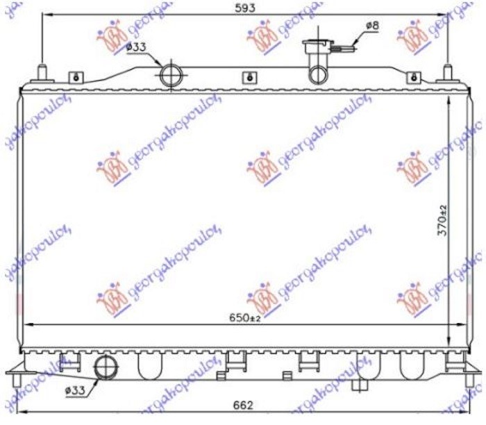 HLADNJAK MOTORA 1.4/1.6 (+/-AC) (370x650) (NRF)