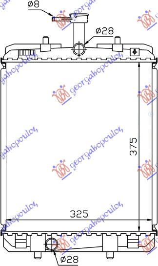 HLADNJAK MOTORA 1.0cc (+/-AC) (375x325x16) (KOYO)