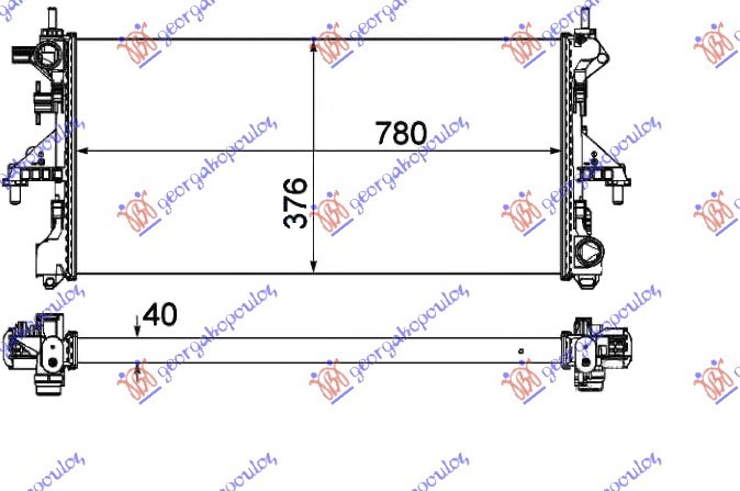 HLADNJAK MOTORA 2.0 JTD + AC (78x37.6x4.0) (VALEO)