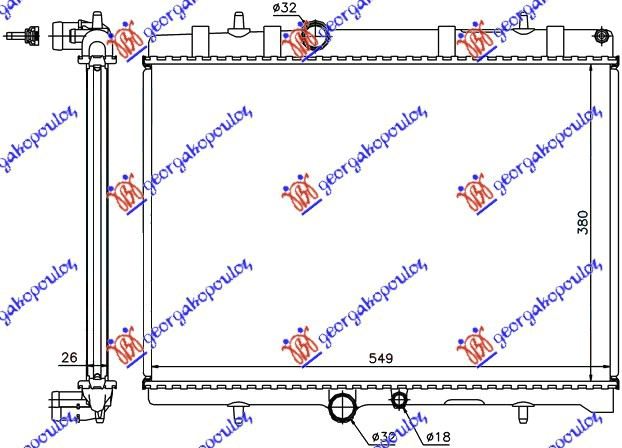 HLADNJAK MOTORA 2.0 DIZEL HDi (380x560x19) (NRF)