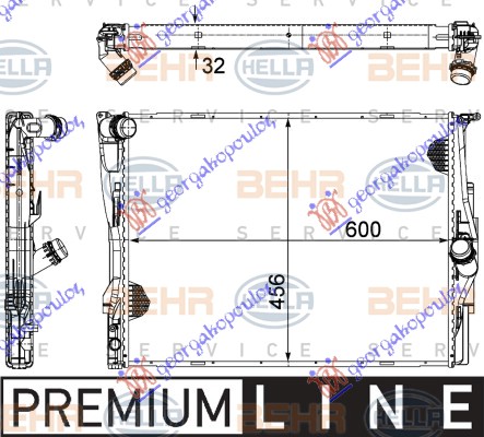 HLADNJAK MOTORA ZA SVE MODELE BENZIN (AUTO) (600x460x32) 1 CEV (MAHLE BEHR PREMI