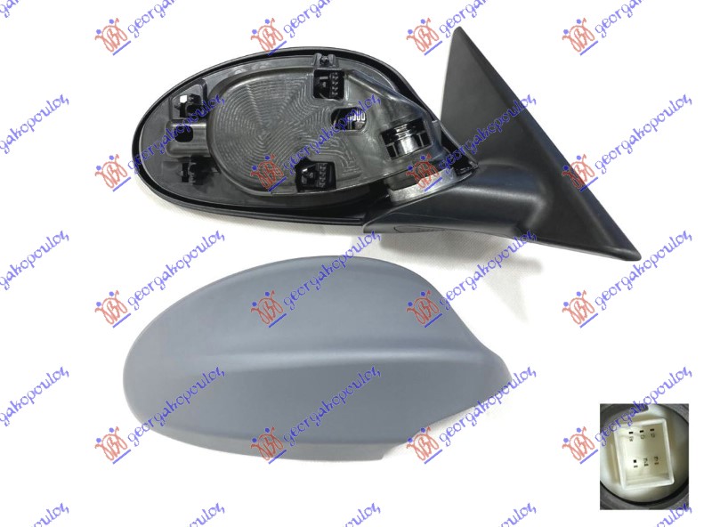 RETROVIZOR ELEKTRICNI SA GREJACEM PM (5 PIN) (ASFERICNO STAKLO) - DESNO