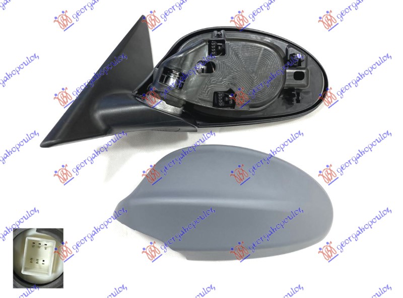 RETROVIZOR ELEKTRICNI SA GREJACEM PM (5 PIN) (ASFERICNO STAKLO) - LEVO