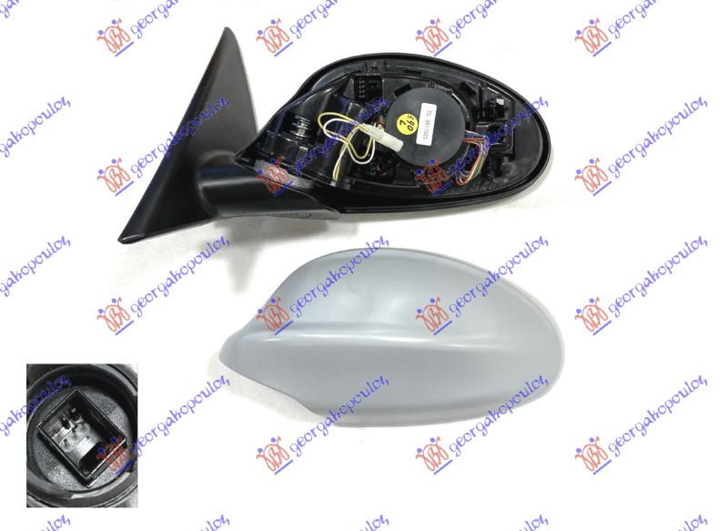 RETROVIZOR ELEKTRICNI SA GREJACEM PM (ELEKTRO-SKLOPIV) (MEMORIJA) (3 PIN) (ASFER - LEVO