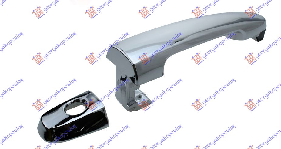 KVAKA PREDNJIH VRATA (L=D) SPOLJASNJA HROM (SA RUPOM ZA KLJUC) - LEVO