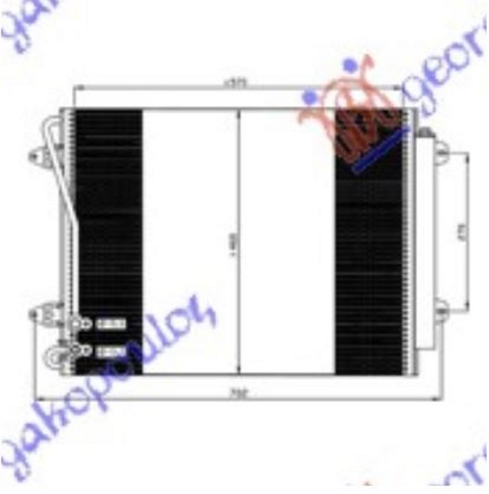 HLADNJAK KLIME 1.4/1.8/3.2/3.6 FSI - 2.0TFSI BENZIN (570x460x16) (NISSENS)