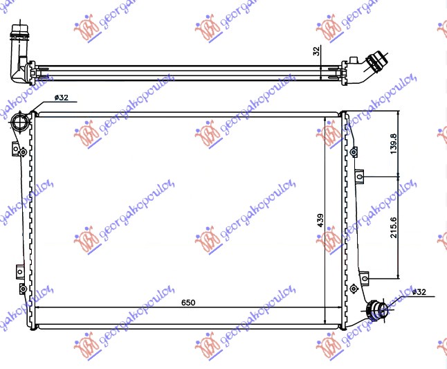 HLADNJAK MOTORA 2.0 TDi DIZEL (650x440) (KOYO)