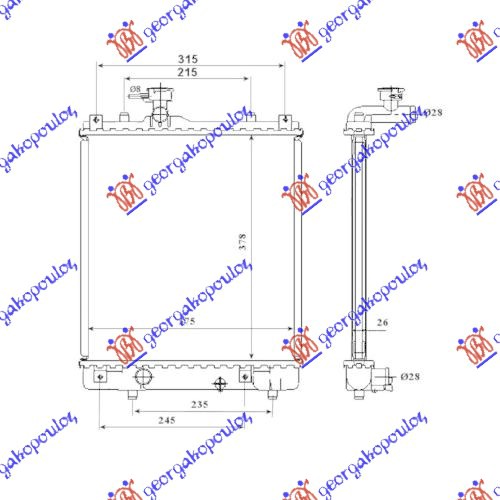 HLADNJAK MOTORA 1.0/1.2 (37.5x38) (OTVOREN SISTEM) VALEO (VALEO) (MADJARSKA)
