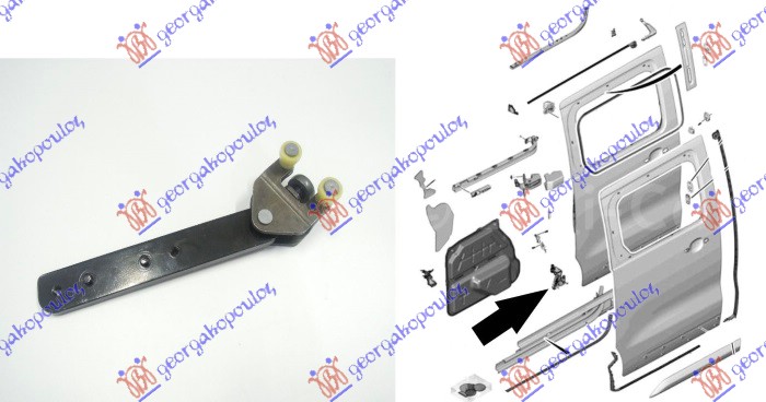 KLIZAC (VODJICA) KLIZNIH VRATA DONJI - DESNO