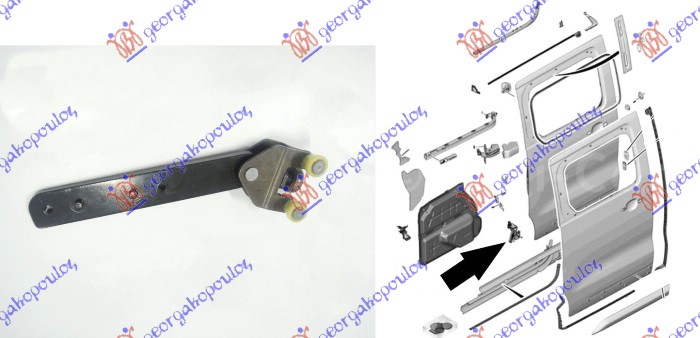KLIZAC (VODJICA) KLIZNIH VRATA DONJI - LEVO