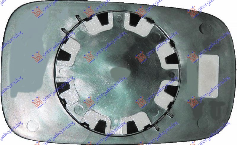 STAKLO RETROVIZORA SA GREJACEM PLAVO (ASFERICNO) - LEVO