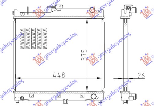 HLADNJAK MOTORA 1.3 BENZIN (MAN) (375x450x26) (KOYO)