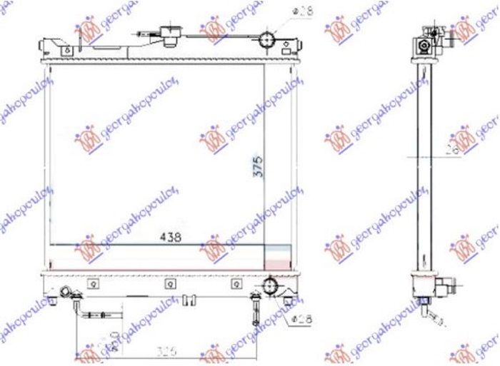 HLADNJAK MOTORA 1.3 BENZIN (AUTO) (375x450x26) (KOYO)