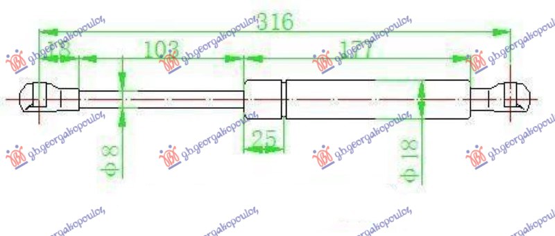 AMORTIZER HAUBE (CABRIO) (316L-380N)