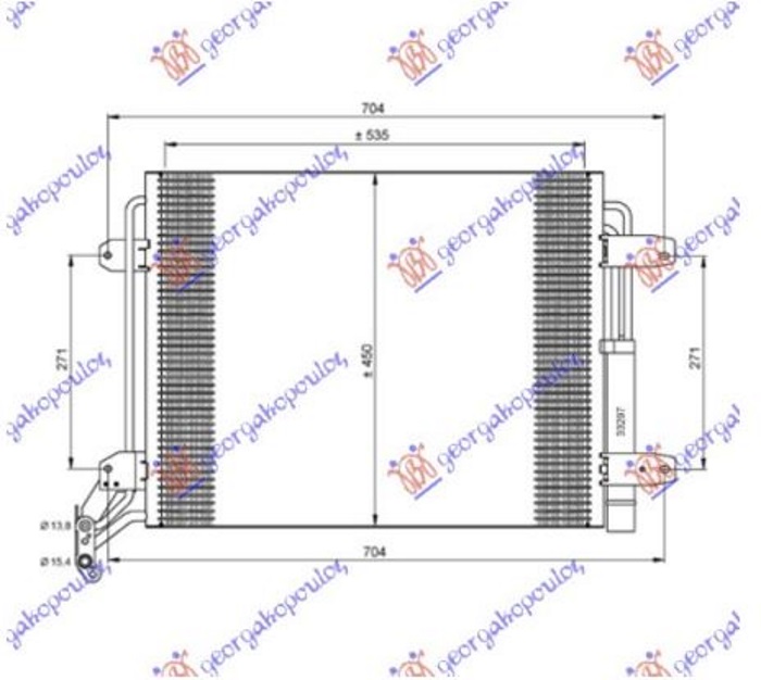 HLADNJAK KLIME 1.4 Tsi 2.0 TFSi BENZIN / 2.0 TDi DIZEL (540x450x16) (NRF)