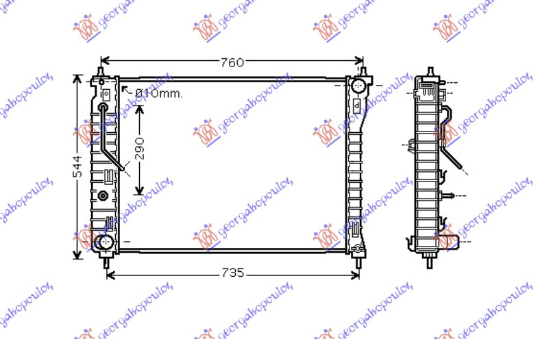 HLADNJAK MOTORA 2.4/3.2 BENZIN (MAN/AUTO) (670x510x27) (NRF)