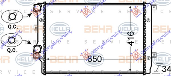 HLADNJAK MOTORA 1.2/1.4/1.6/1.8 Tsi BENZIN - 1.9 TDi DIZEL (650x410) (MARELLI)