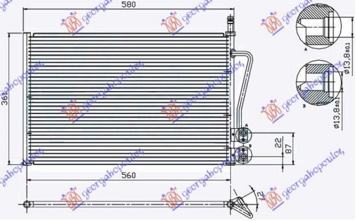 HLADNJAK KLIME BENZIN - 1.4 TDCi DIZEL (530x335x16) (NRF)