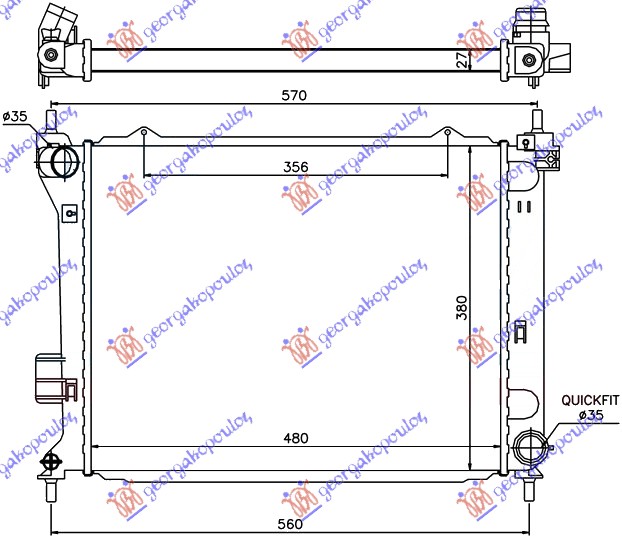 HLADNJAK MOTORA 1.4/1.6 CRDi DIZEL (MAN) (480x380x26) -10 (KOYO)
