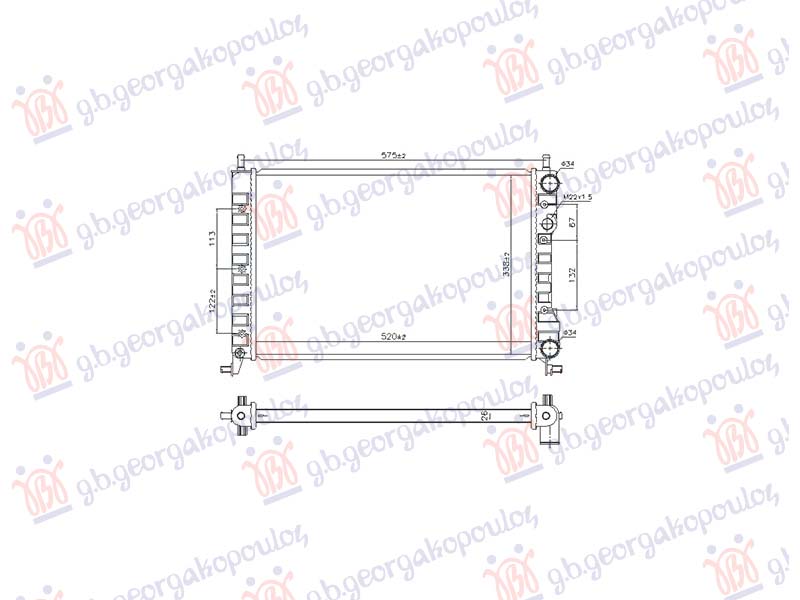 HLADNJAK MOTORA 1.2 BENZIN (522x372x32)-2000 (NRF)