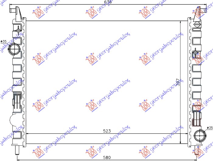 HLADNJAK MOTORA 1.3 JTD (523x397x34) 03- (NISSENS)