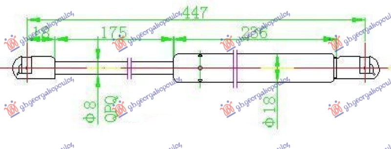 AMORTIZER GEPEK VRATA (445L-300N)