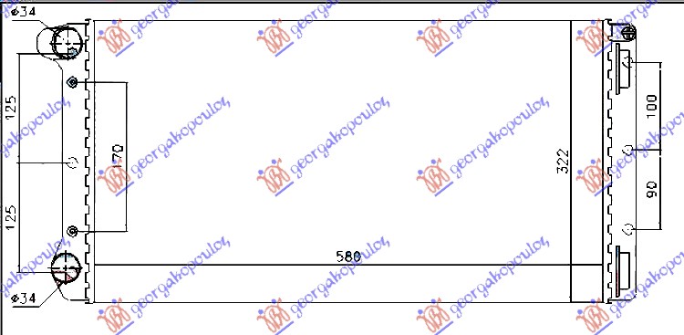 HLADNJAK MOTORA 1.9 JTD (58x30.8x38) (MARELLI TIP) (MARELLI)