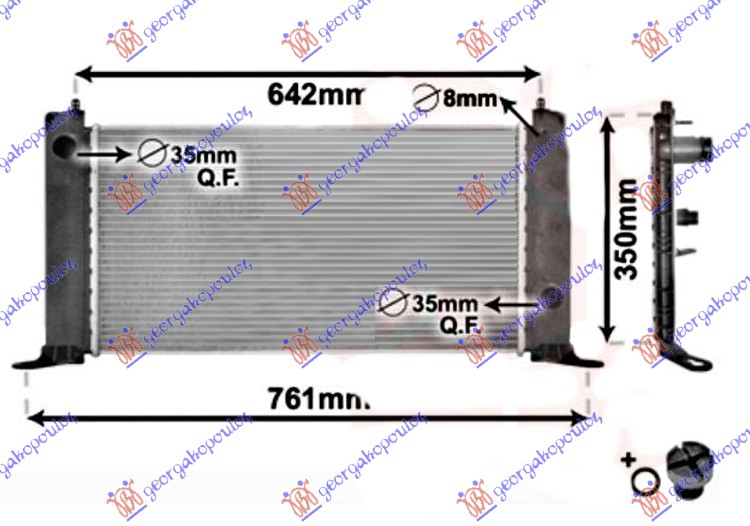 HLADNJAK MOTORA 1.2i 16V (+/-AC) (58x31) (NRF)