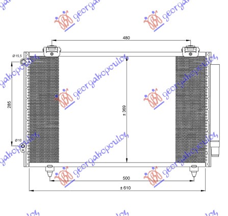 HLADNJAK KLIME BENZIN/DIZEL (610x370x16)