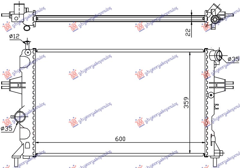 HLADNJAK MOTORA 1.4/1.6/1.8 (+AC) (60x37) (MARELLI)