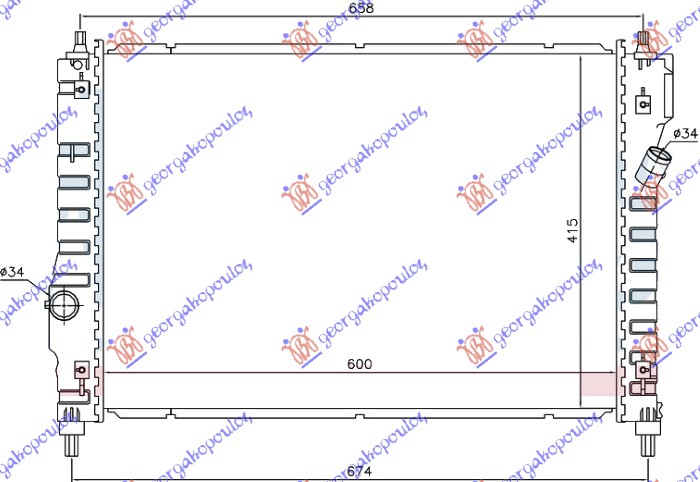 HLADNJAK MOTORA 1.6 16v BENZIN (MAN) (600x415x16) (KOYO)