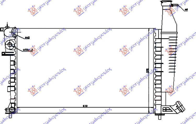 HLADNJAK MOTORA 1.1/1.4/1.6/1.8cc 8V (+/-AC) (61x37.8) (NRF)